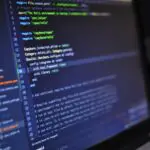 blur close up code computer
